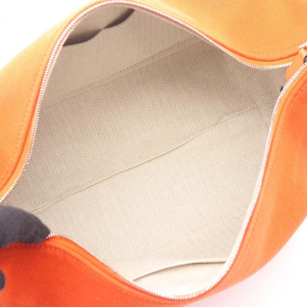 Hermes Feu Orange Canvas Handbag (Pre-Owned)