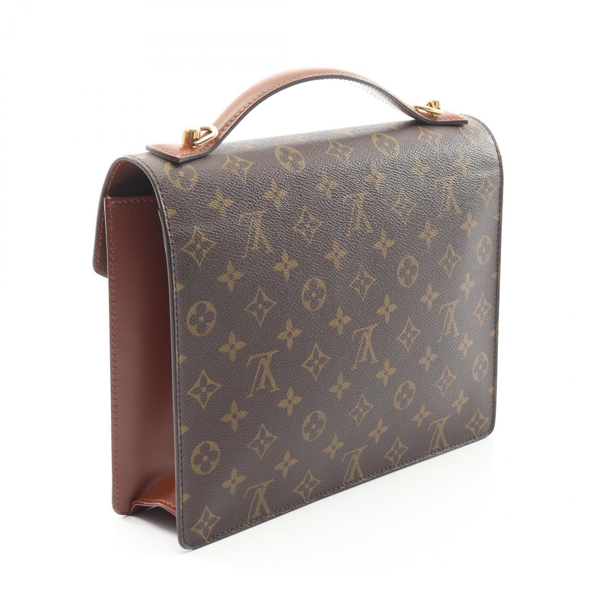 Louis Vuitton Brown Monogram Coated Canvas Leather Handbag (Pre-Owned)