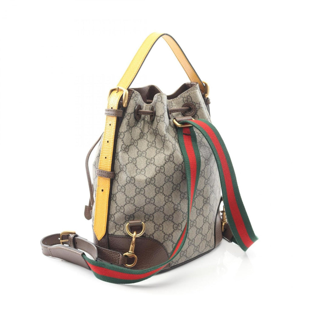 Gucci Beige Brown Multi-Color Gg Supreme Leather Backpack Shoulder Bag (Pre-Owned)