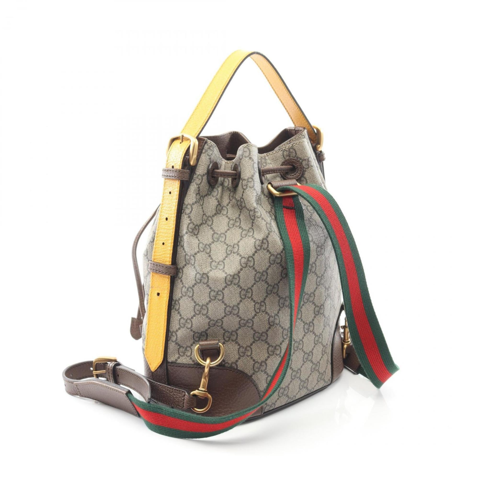 Gucci Beige Brown Multi-Color Gg Supreme Leather Backpack Shoulder Bag (Pre-Owned)