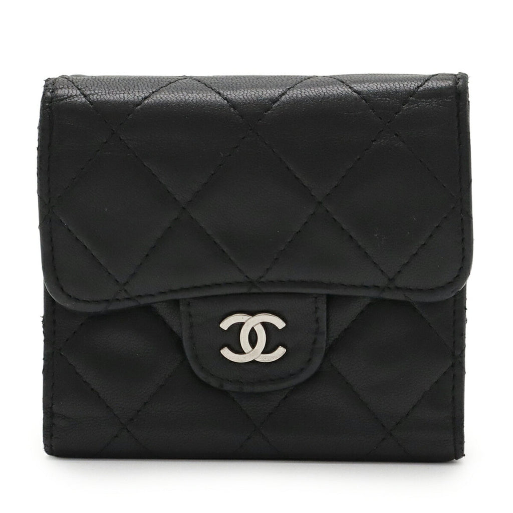Chanel Black Leather Wallet (Bi-Fold) (Pre-Owned)