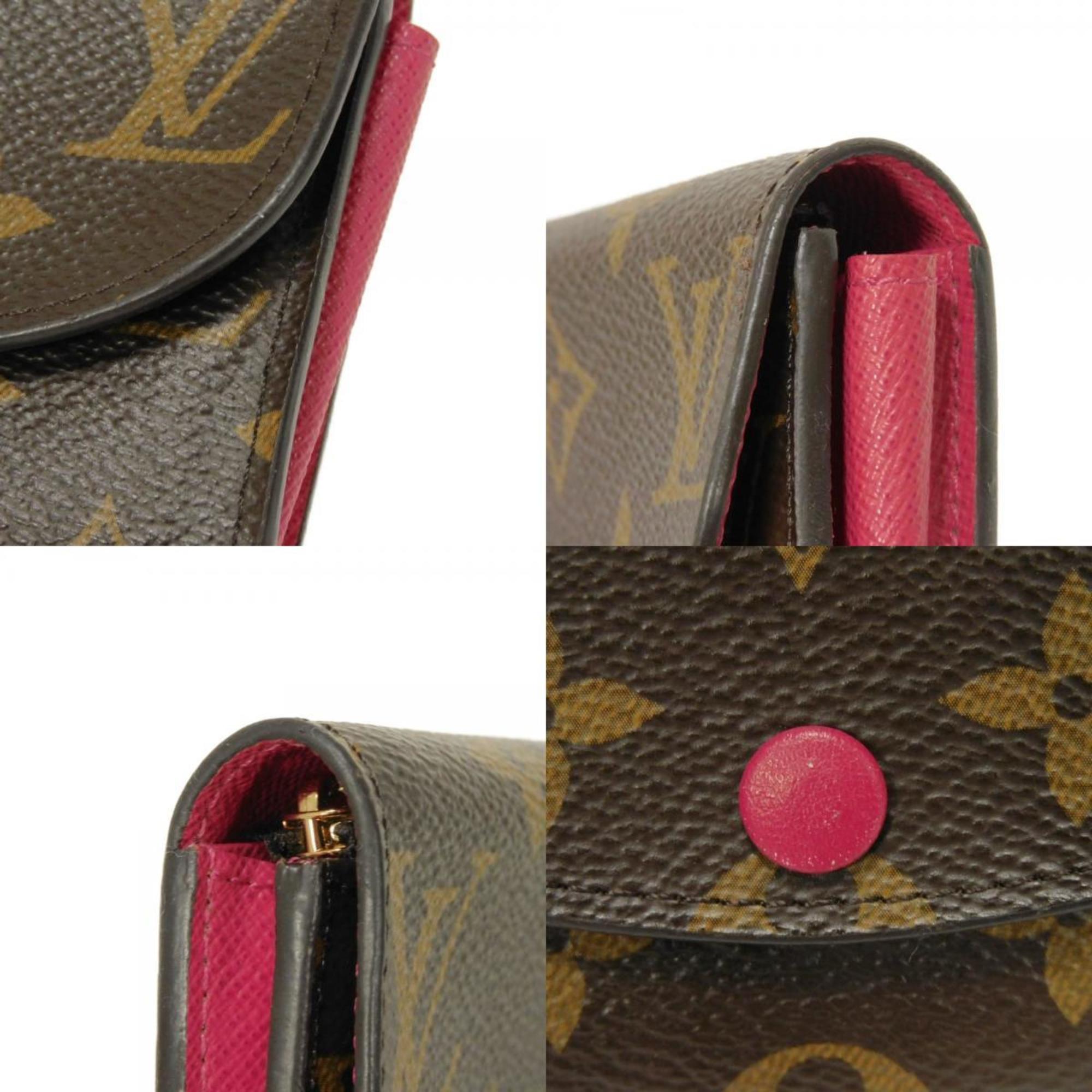 Louis Vuitton Monogram Brown Fuchsia Monogram Monogram Wallet (Bi-Fold) (Pre-Owned)
