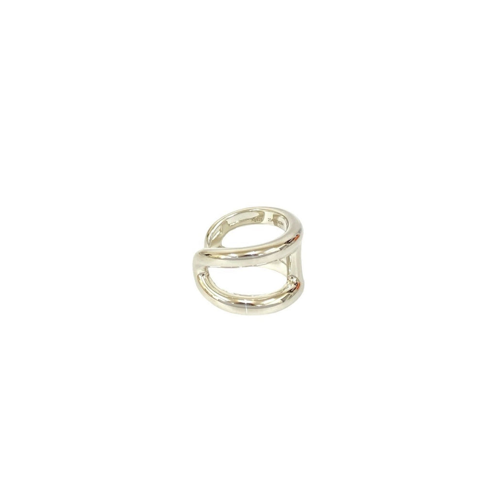 Hermes Silver Silver 925 Band Ring (Pre-Owned)