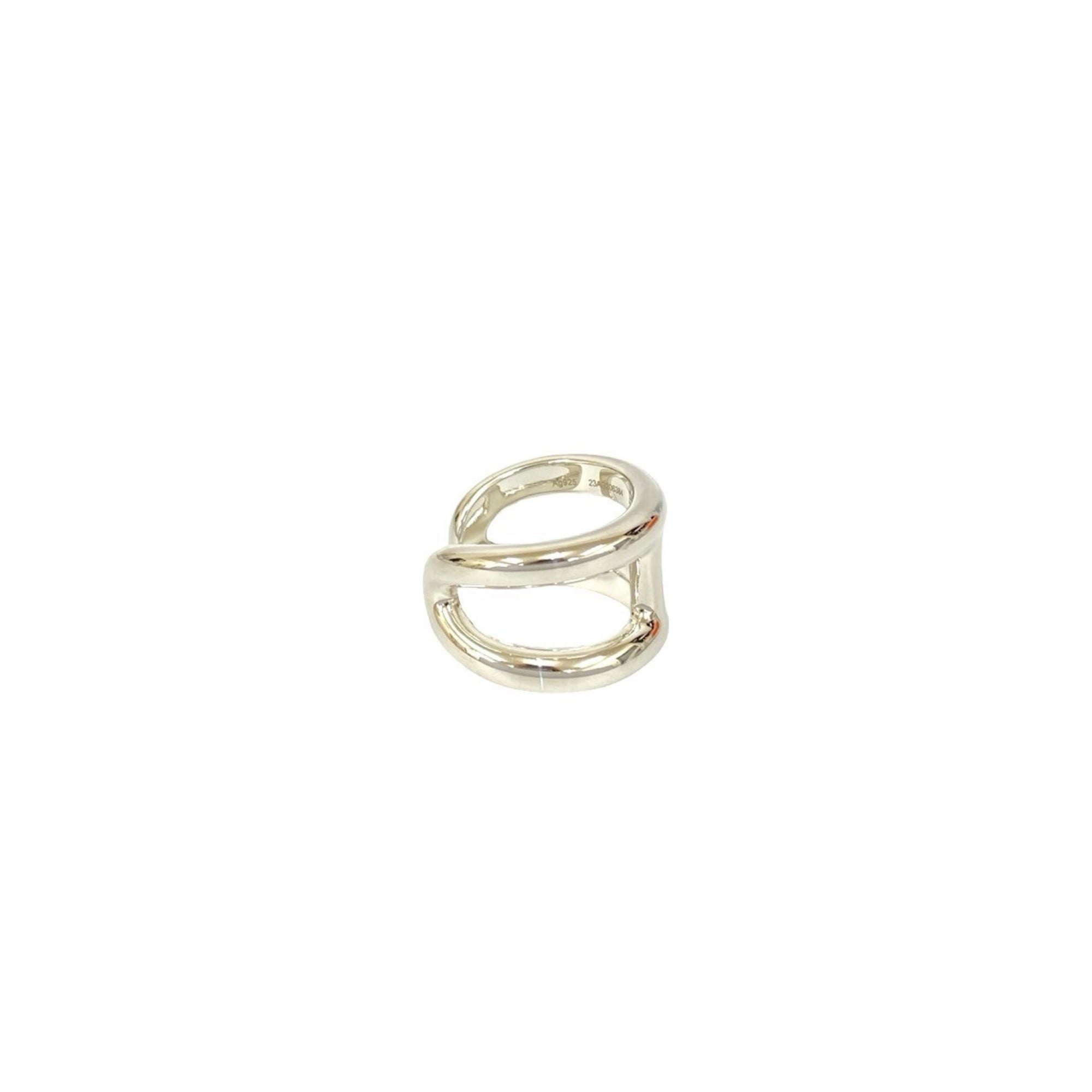 Hermes Silver Silver 925 Band Ring (Pre-Owned)