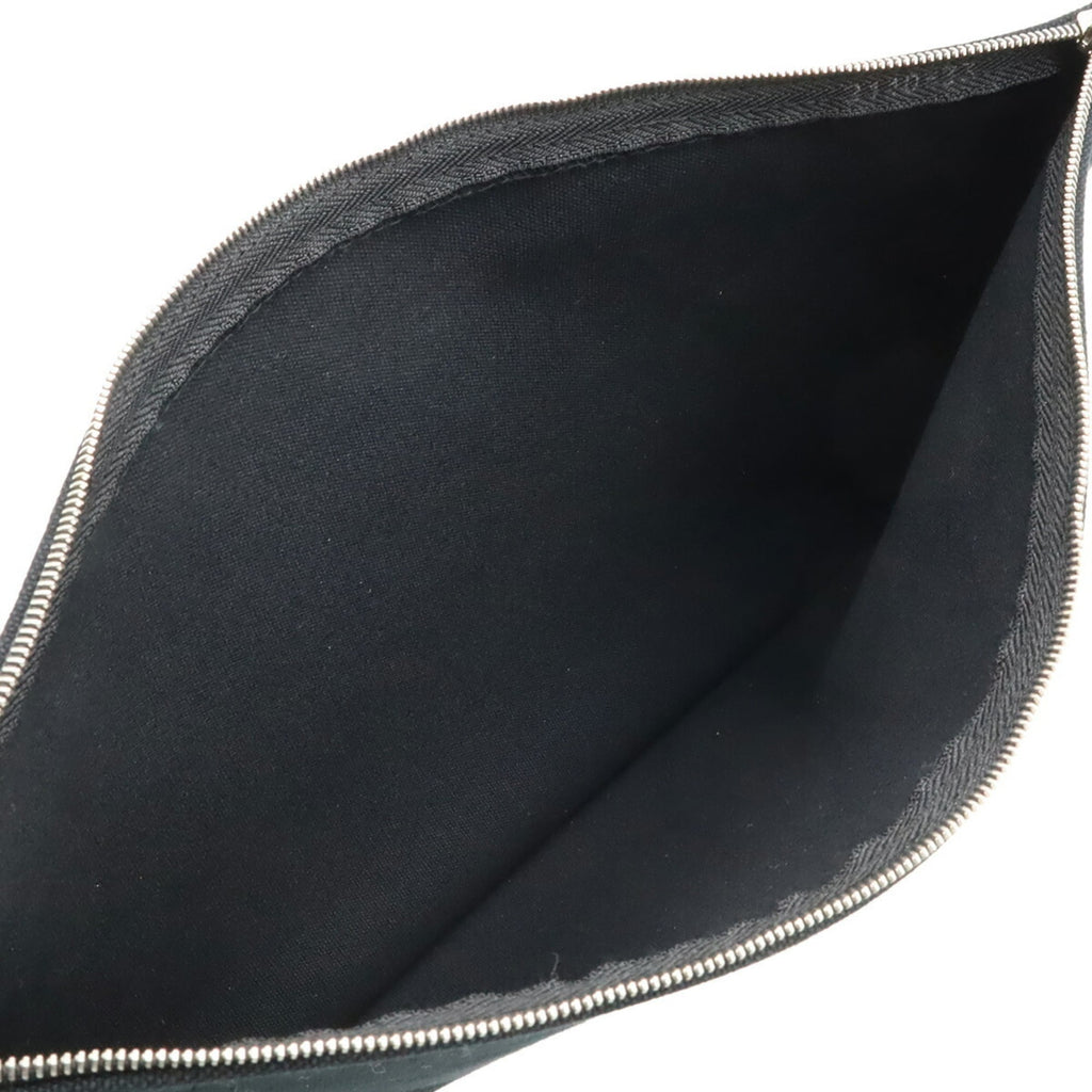 Hermes Black Cotton Canvas Clutch Bag Pouch (Pre-Owned)
