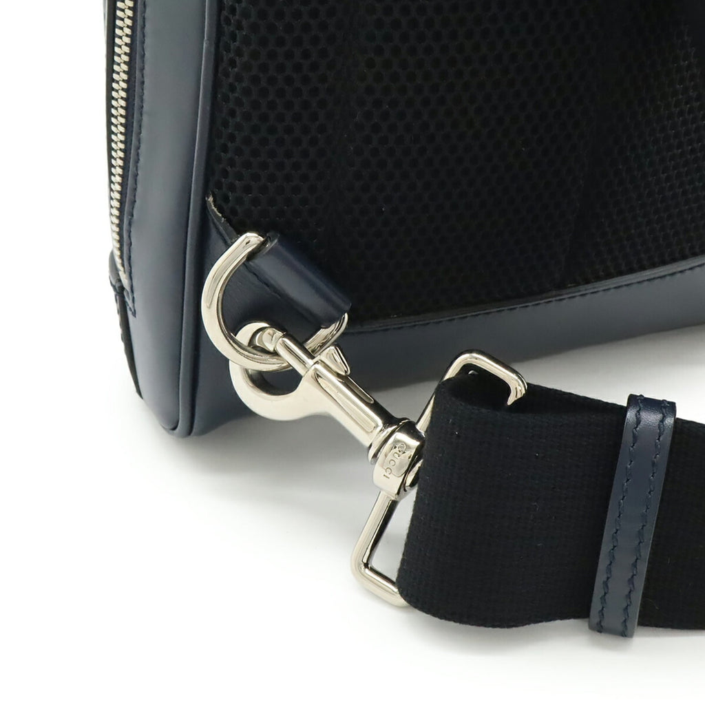 Gucci Navy Leather Shoulder Bag (Pre-Owned)