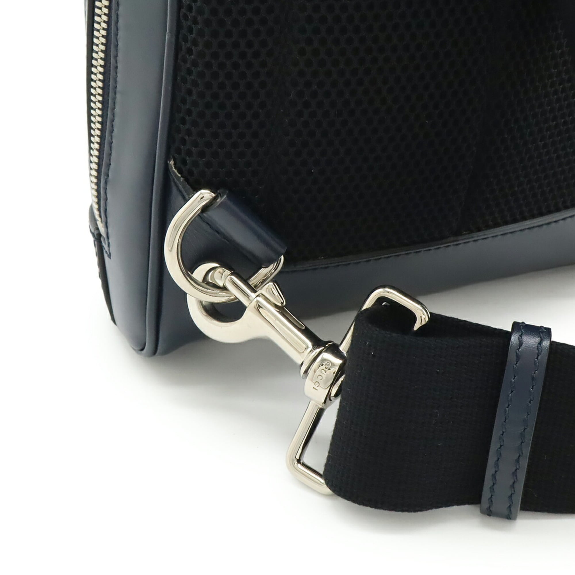 Gucci Navy Leather Shoulder Bag (Pre-Owned)