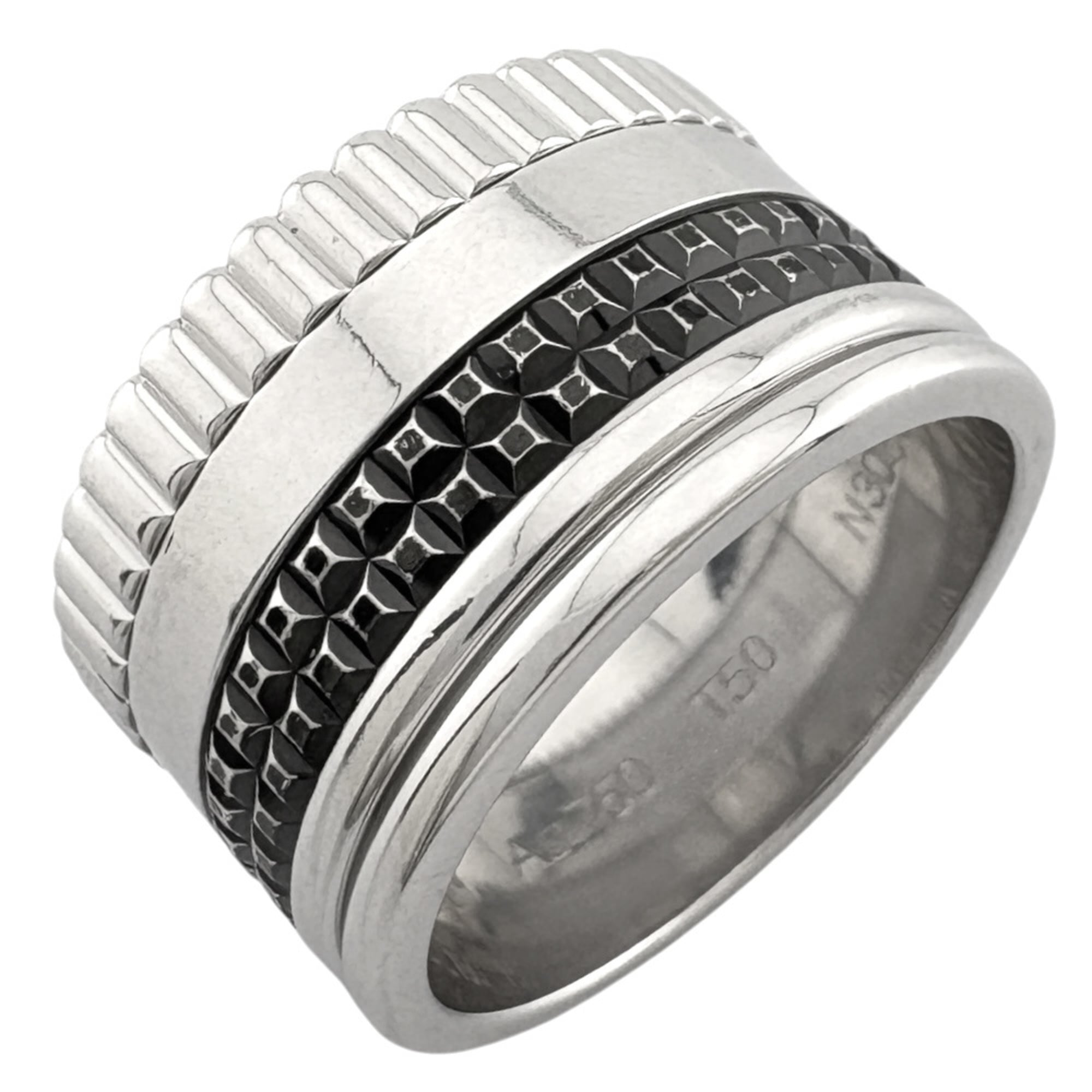 Boucheron Black White Gold White Gold (18K) Band Ring (Pre-Owned)