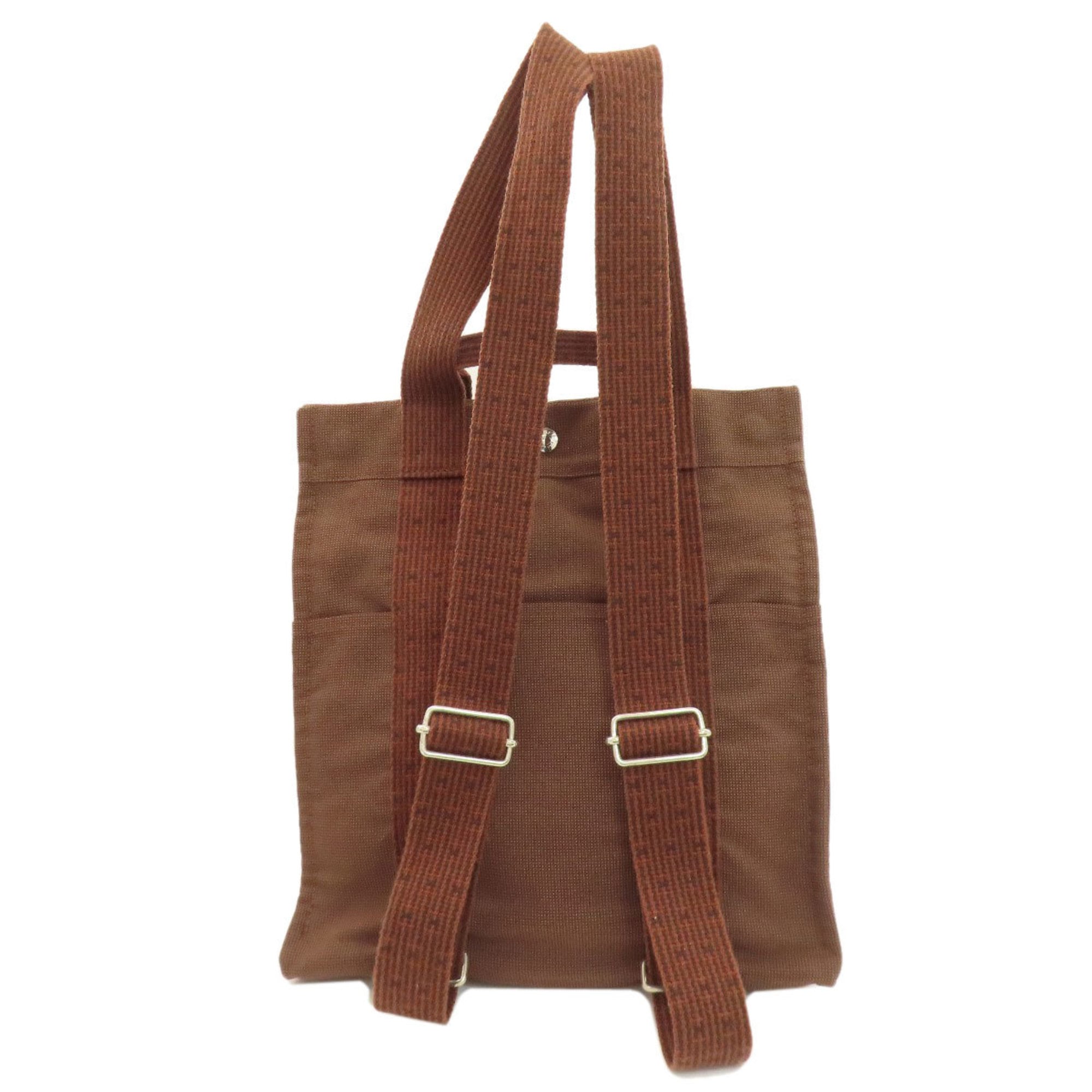 Hermes Brown Canvas Backpack (Pre-Owned)