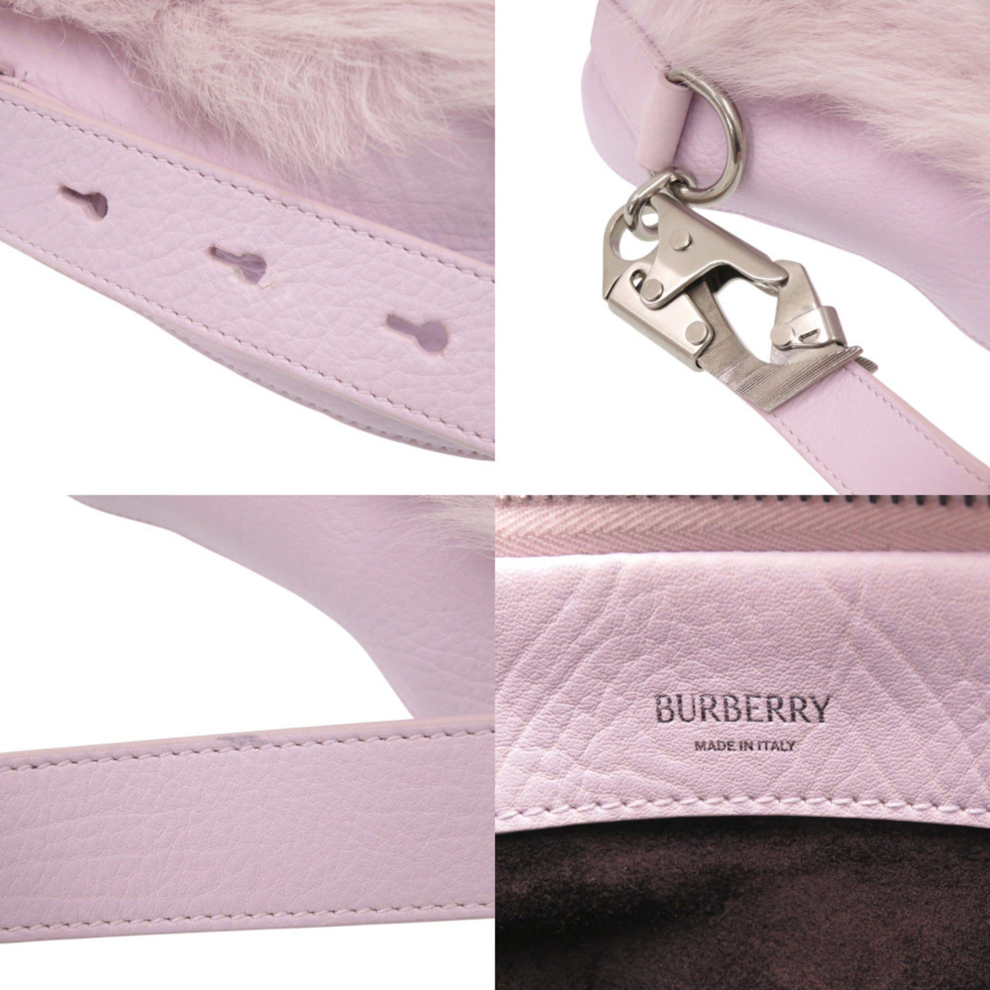 Burberry Purple Leather Shoulder Bag (Pre-Owned)