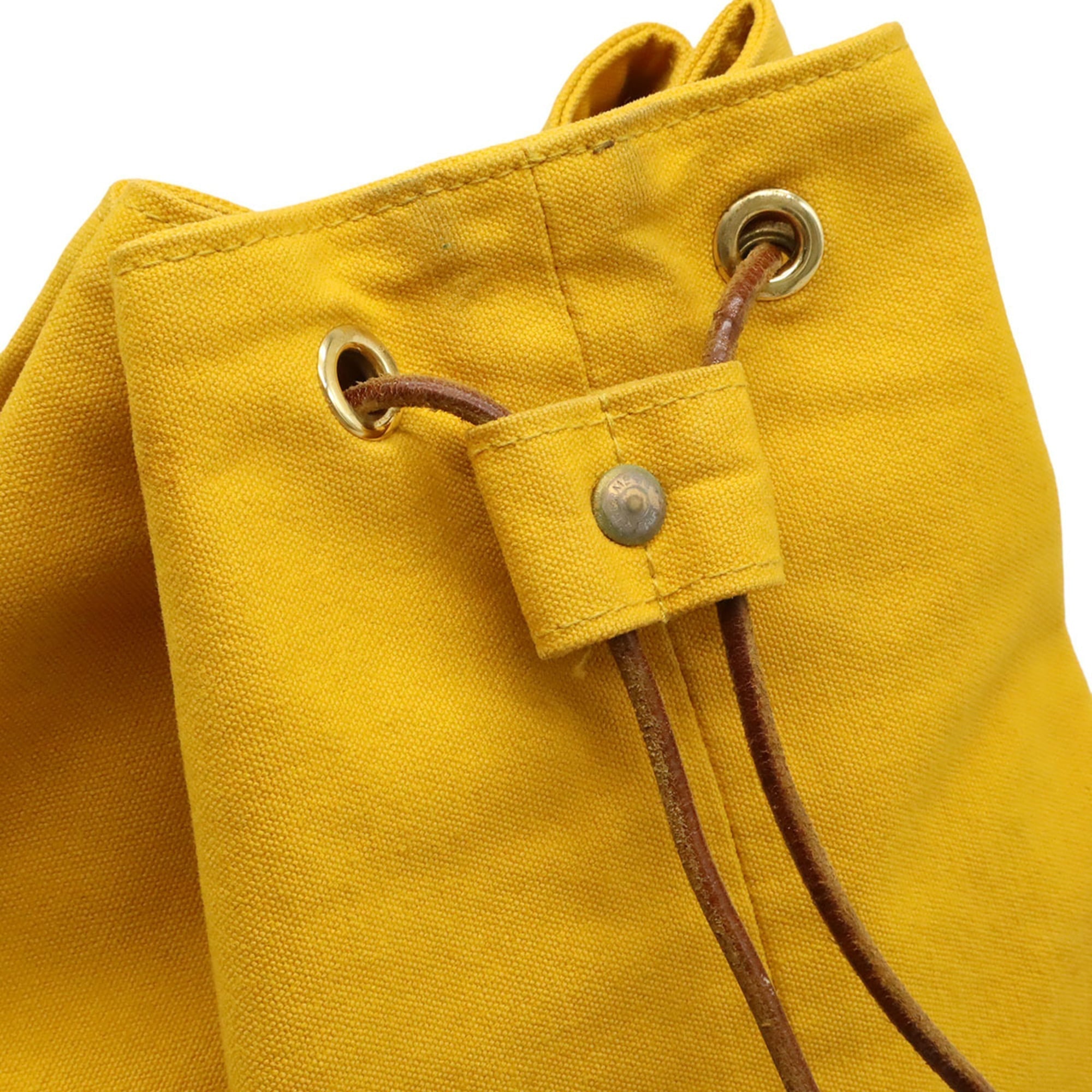 Hermes Mustard Canvas Leather Shoulder Bag (Pre-Owned)