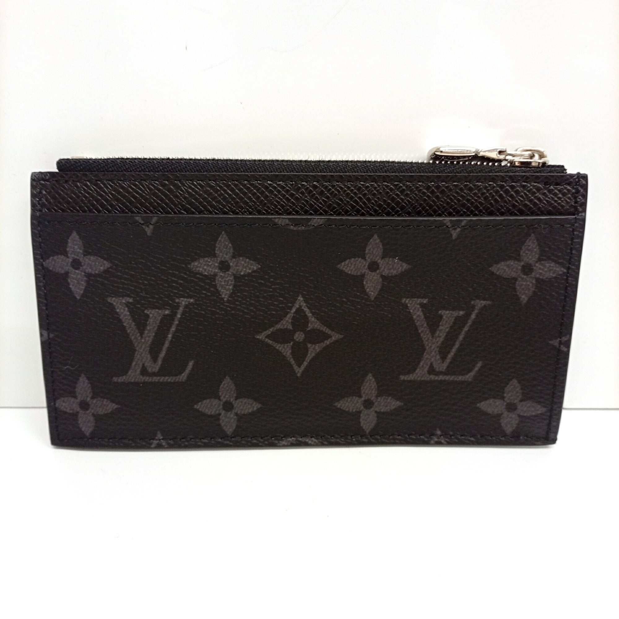 Louis Vuitton Noir Monogram Canvas Taiga Leather Leather Coin Purse/Coin Case (Pre-Owned)