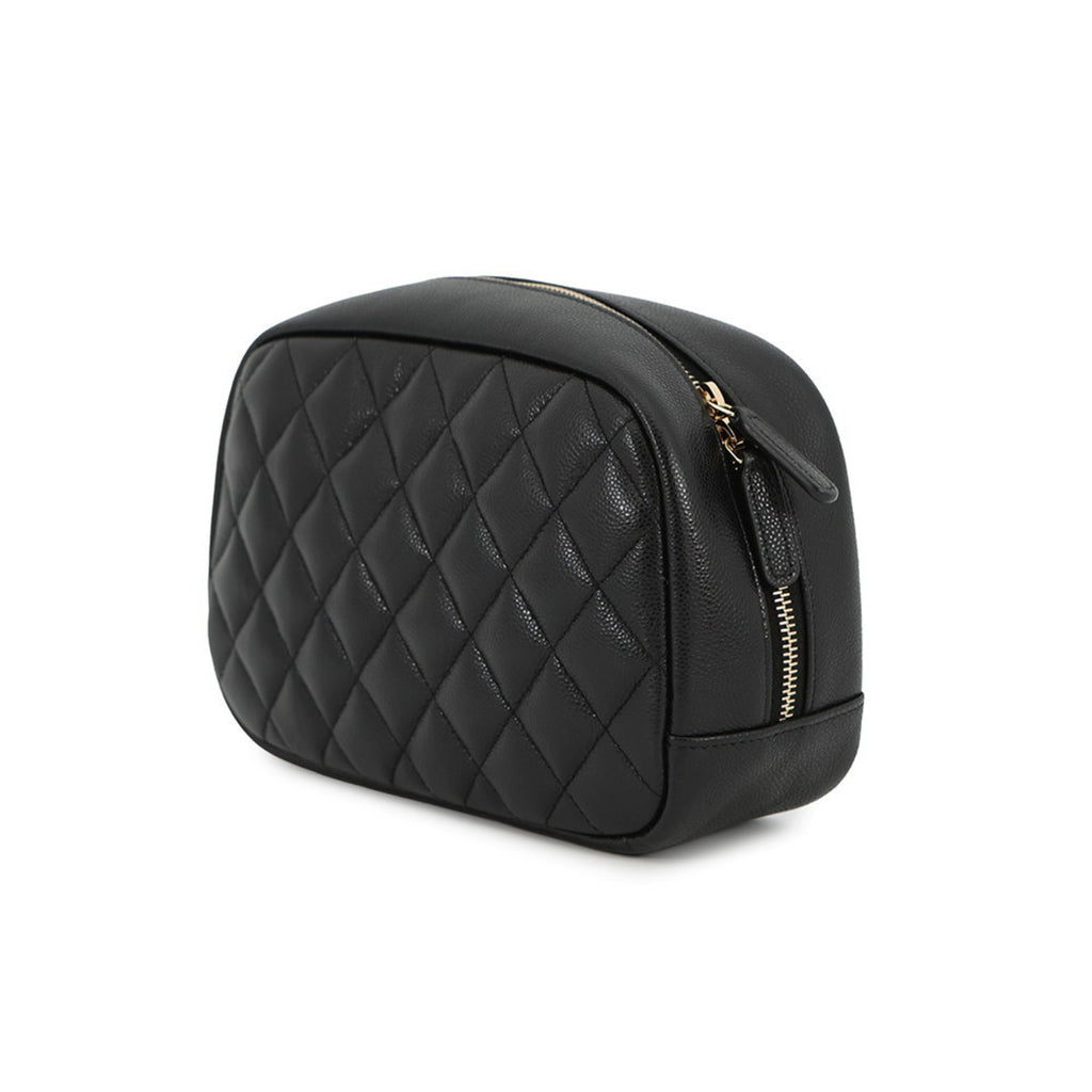 Chanel Matelasse Black Grained Calfskin Pouch (Pre-Owned)