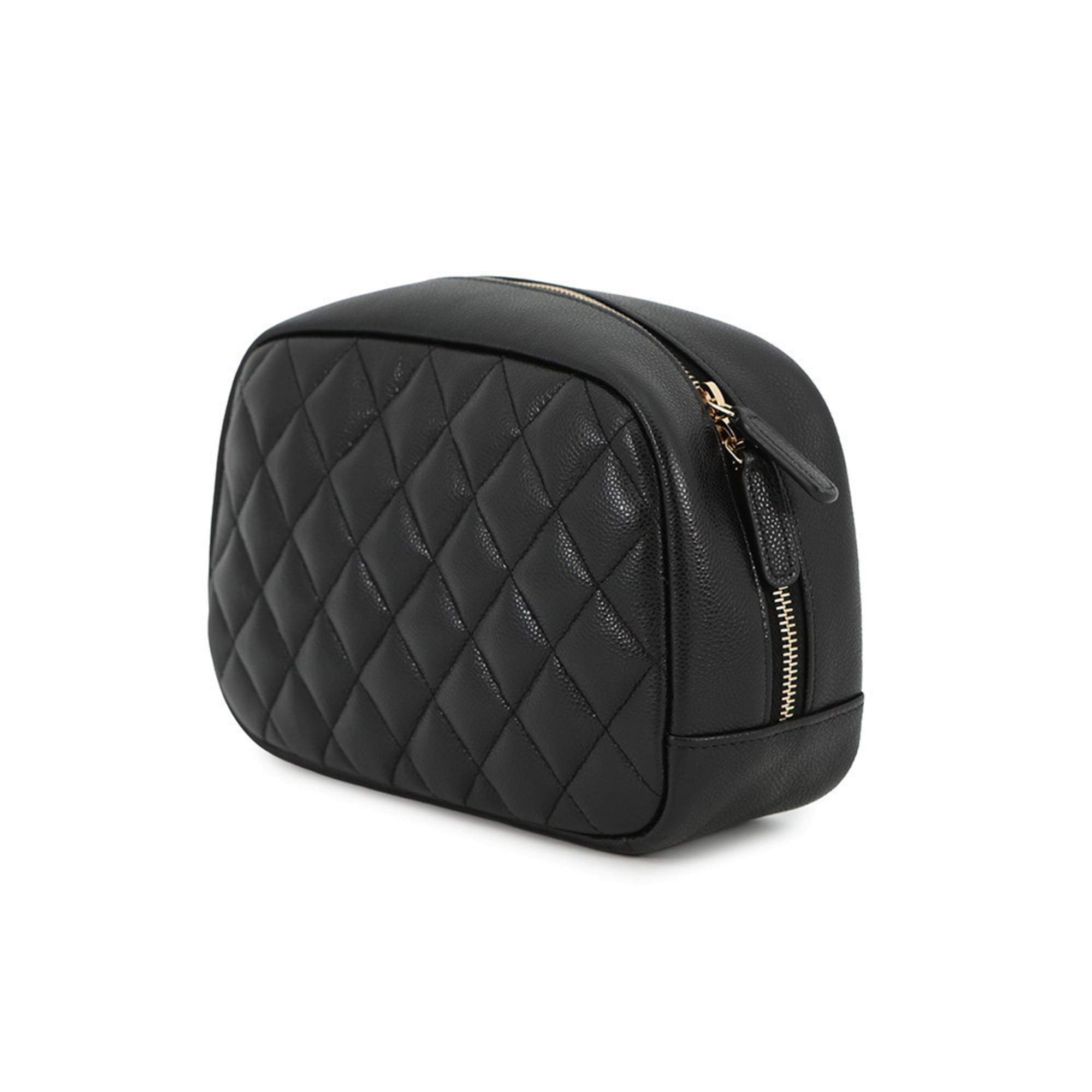 Chanel Matelasse Black Grained Calfskin Pouch (Pre-Owned)