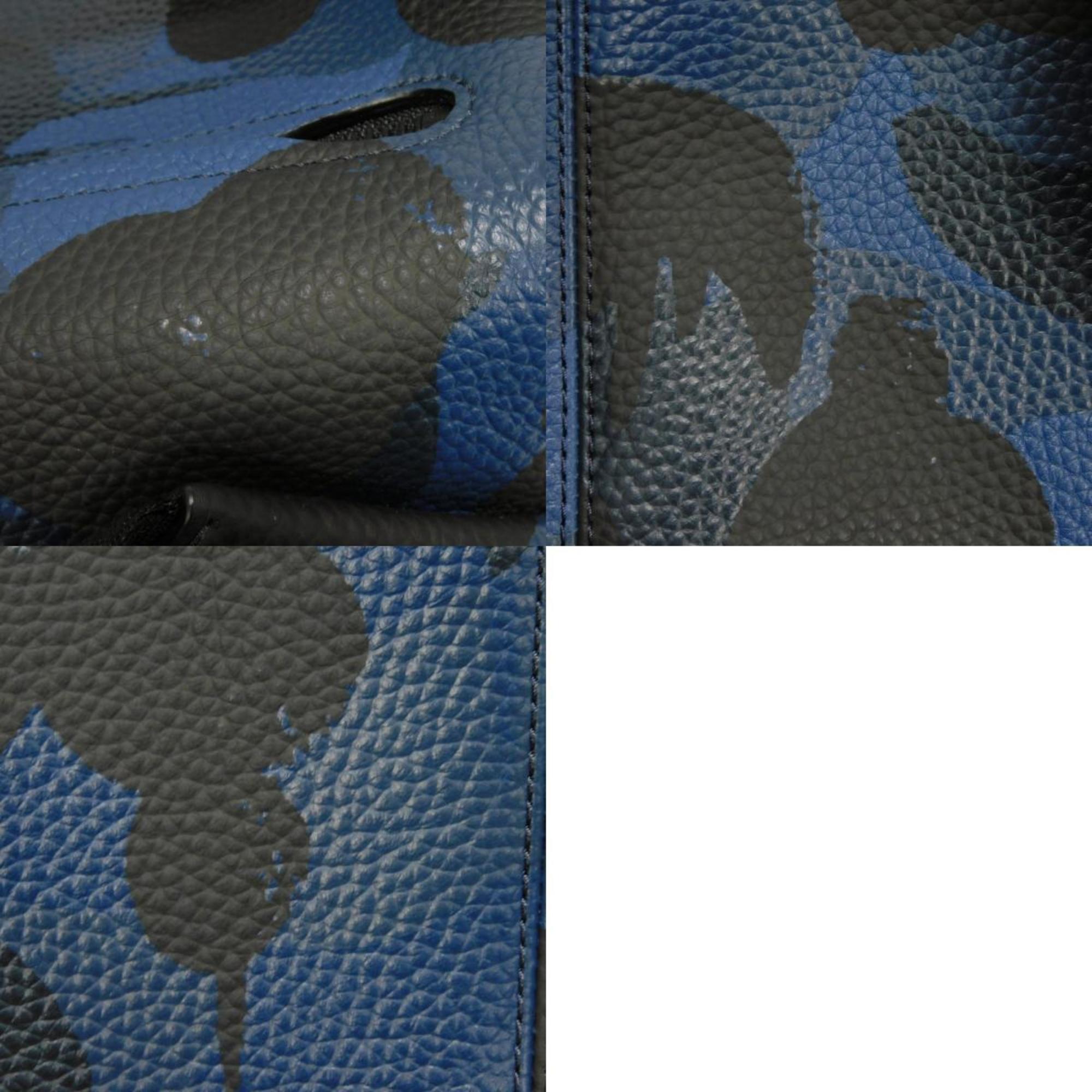 Coach Black Blue Leather Backpack (Pre-Owned)