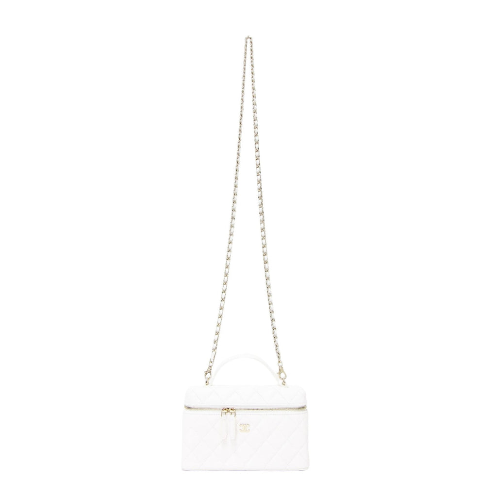 Chanel White Grained Calfskin Handbag Shoulder Bag (Pre-Owned)
