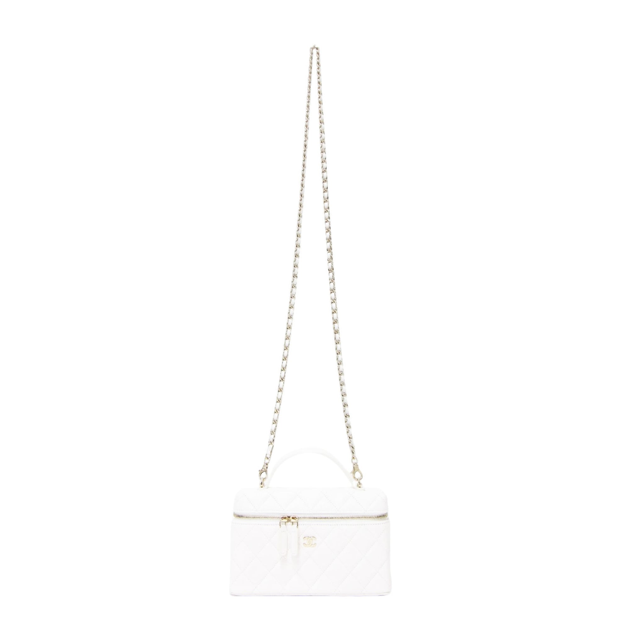 Chanel White Grained Calfskin Handbag Shoulder Bag (Pre-Owned)