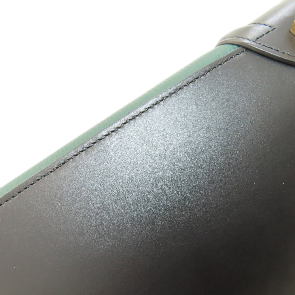 Celine Black Green Leather Handbag (Pre-Owned)