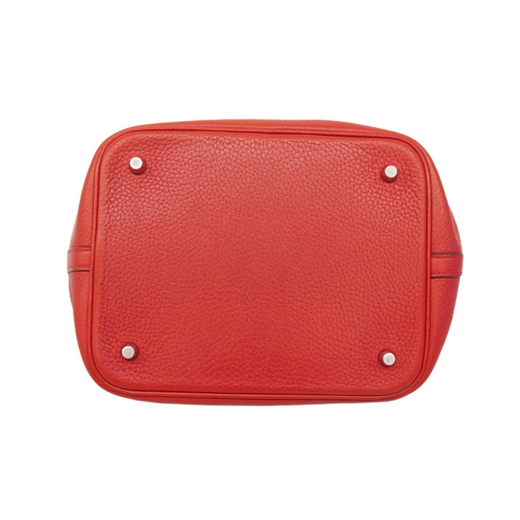 Hermes Rouge Casaque Taurillon Clemence Leather Handbag (Pre-Owned)