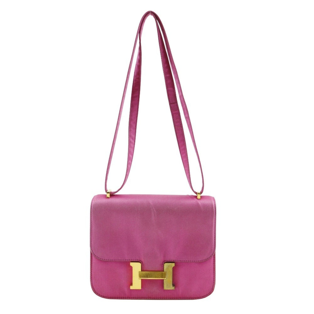 Hermes Constance Pink Silk Shoulder Bag (Pre-Owned)