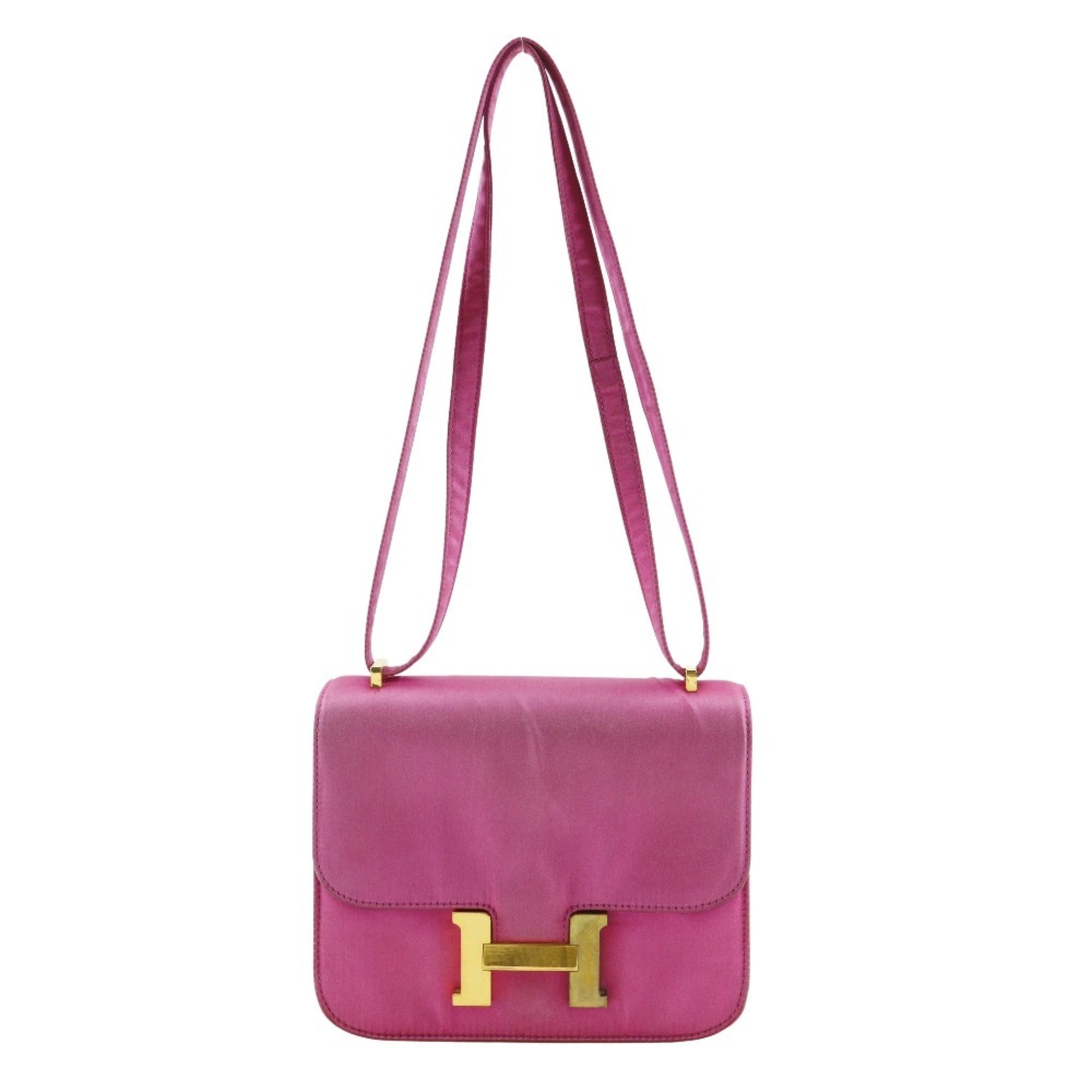 Hermes Constance Pink Silk Shoulder Bag (Pre-Owned)