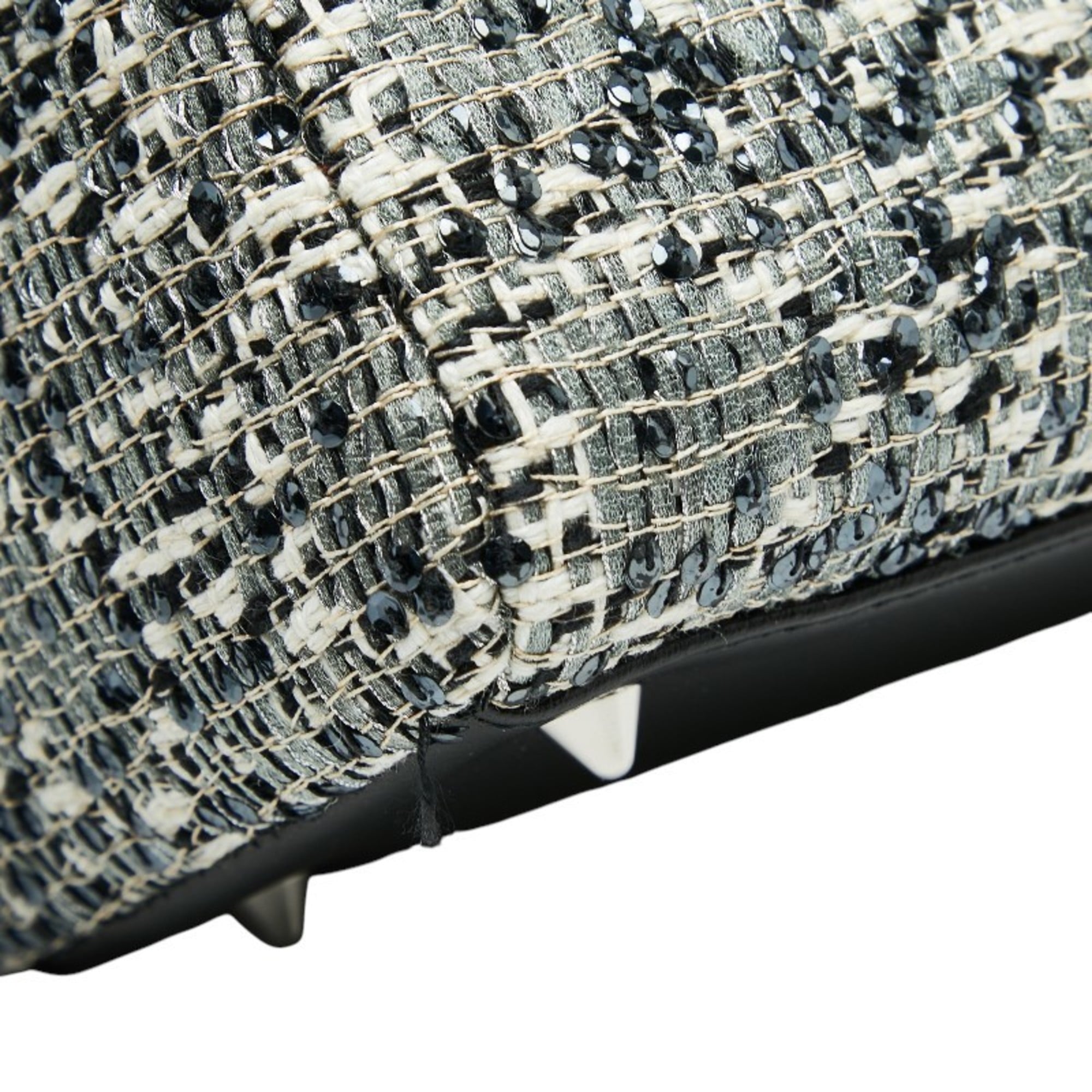 Christian Dior Black Multi-Color Tweed Leather Handbag (Pre-Owned)