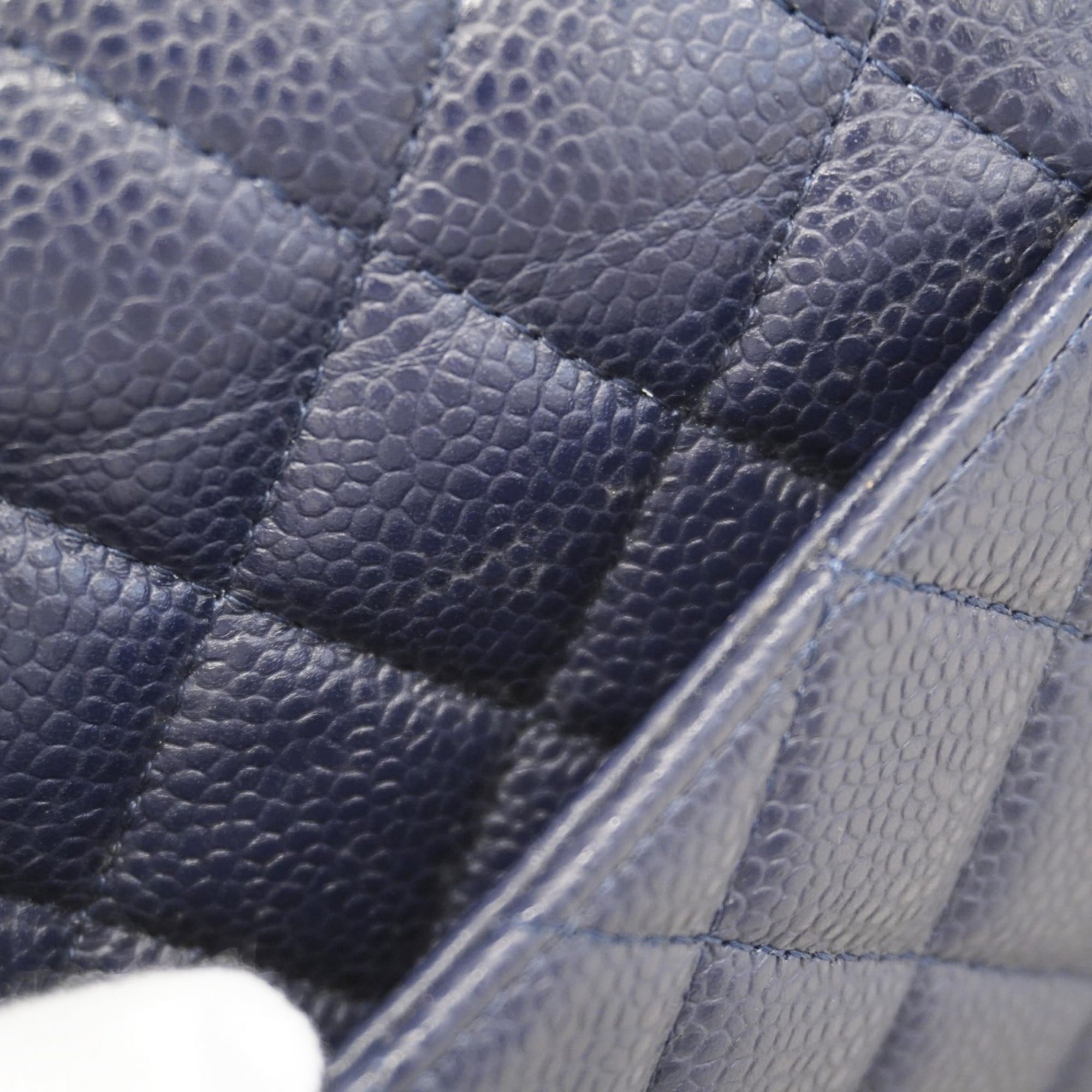 Chanel Navy Grained Calfskin Shoulder Bag (Pre-Owned)
