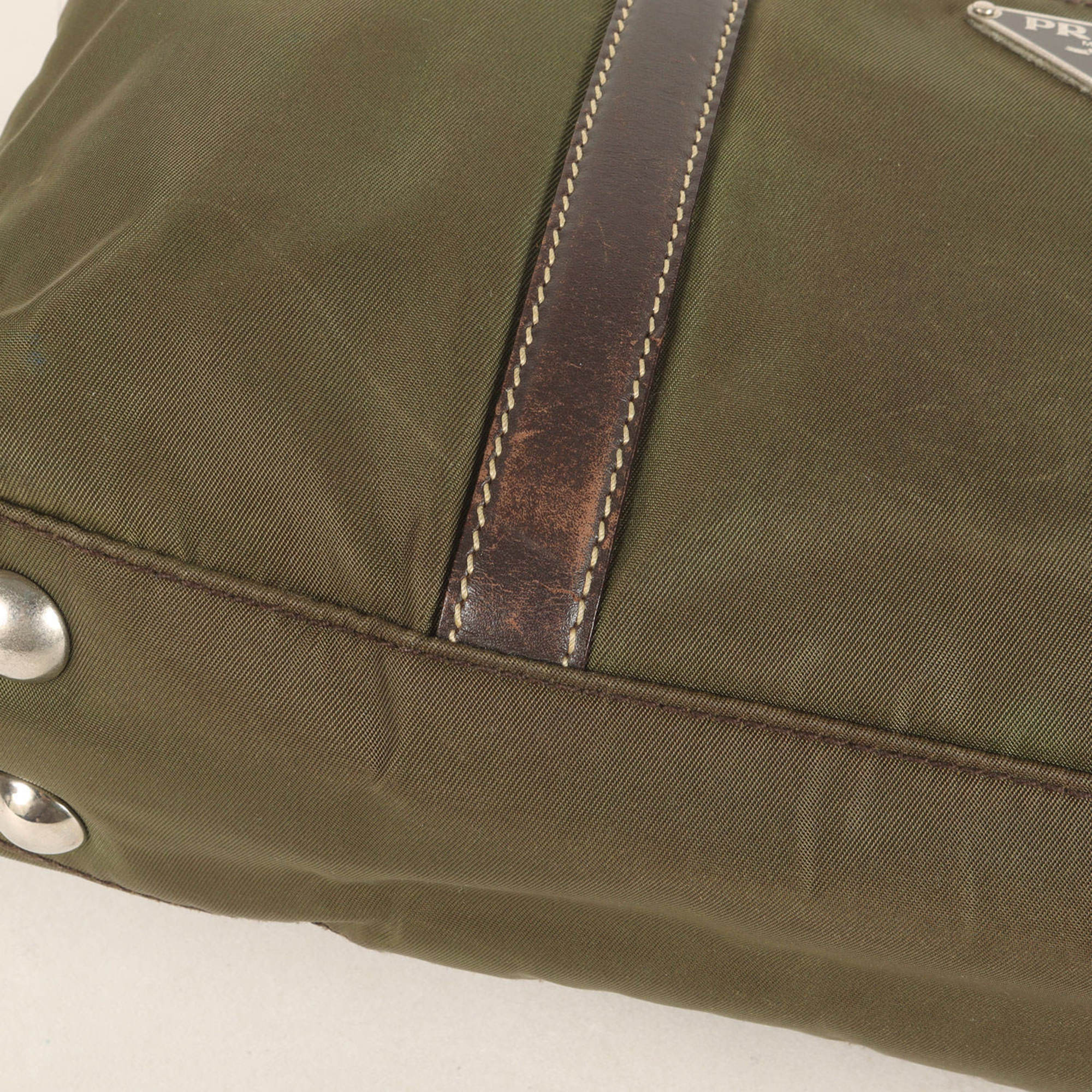Prada Khaki Nylon Handbag (Pre-Owned)