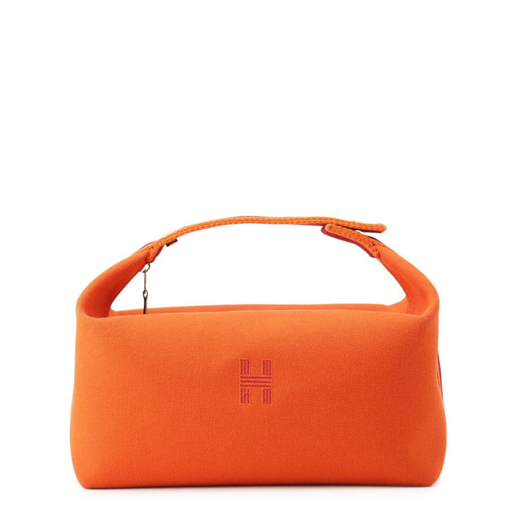 Hermes Bordeaux Orange Canvas Pouch (Pre-Owned)