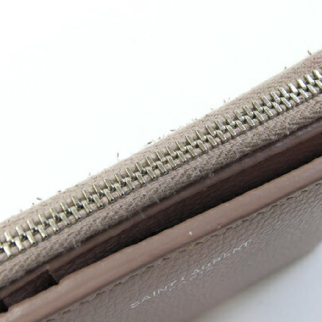 Saint Laurent Pink Beige Leather Wallet (Bi-Fold) (Pre-Owned)