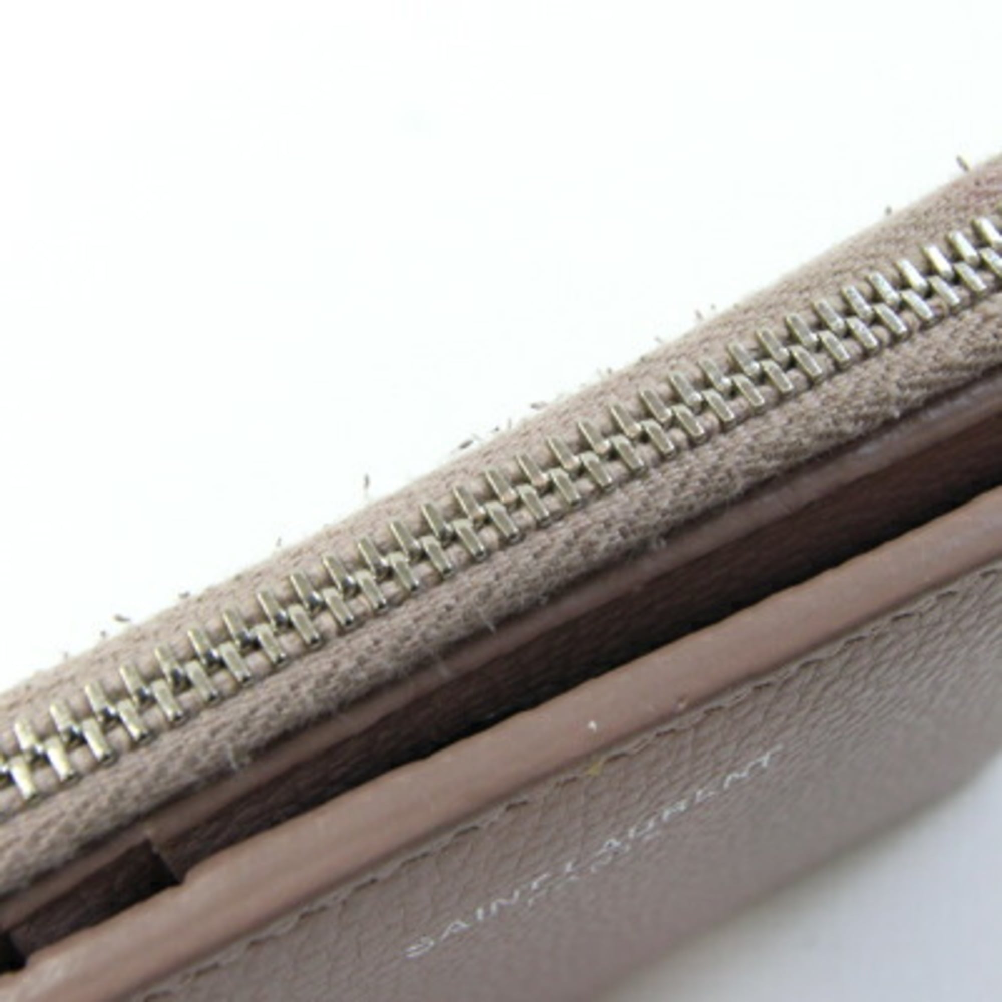 Saint Laurent Pink Beige Leather Wallet (Bi-Fold) (Pre-Owned)