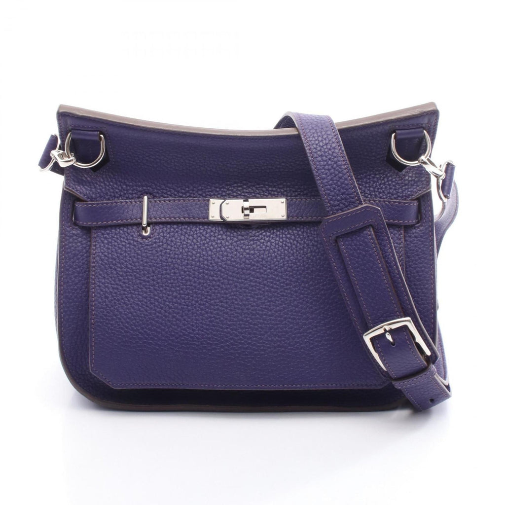 Hermes Iris Purple Taurillon Clemence Leather Leather Shoulder Bag (Pre-Owned)