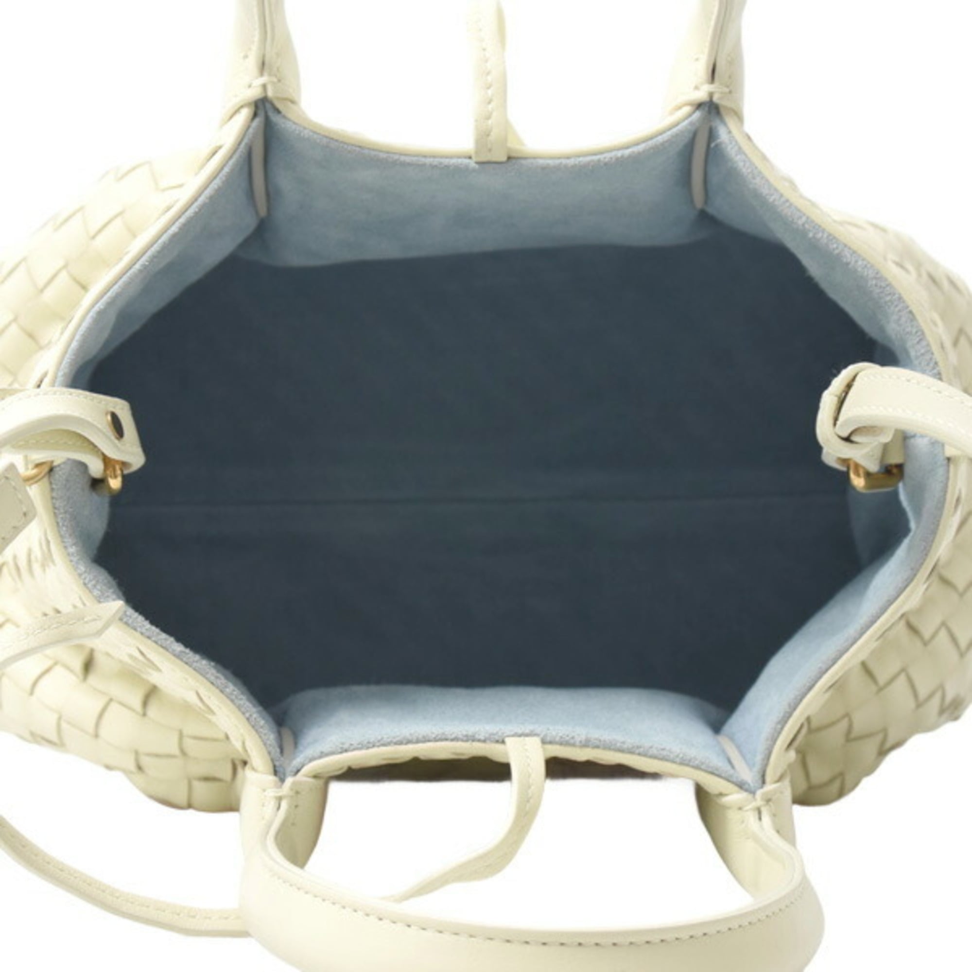 Bottega Veneta Intrecciato Ivory White Intrecciato Shoulder Bag (Pre-Owned)