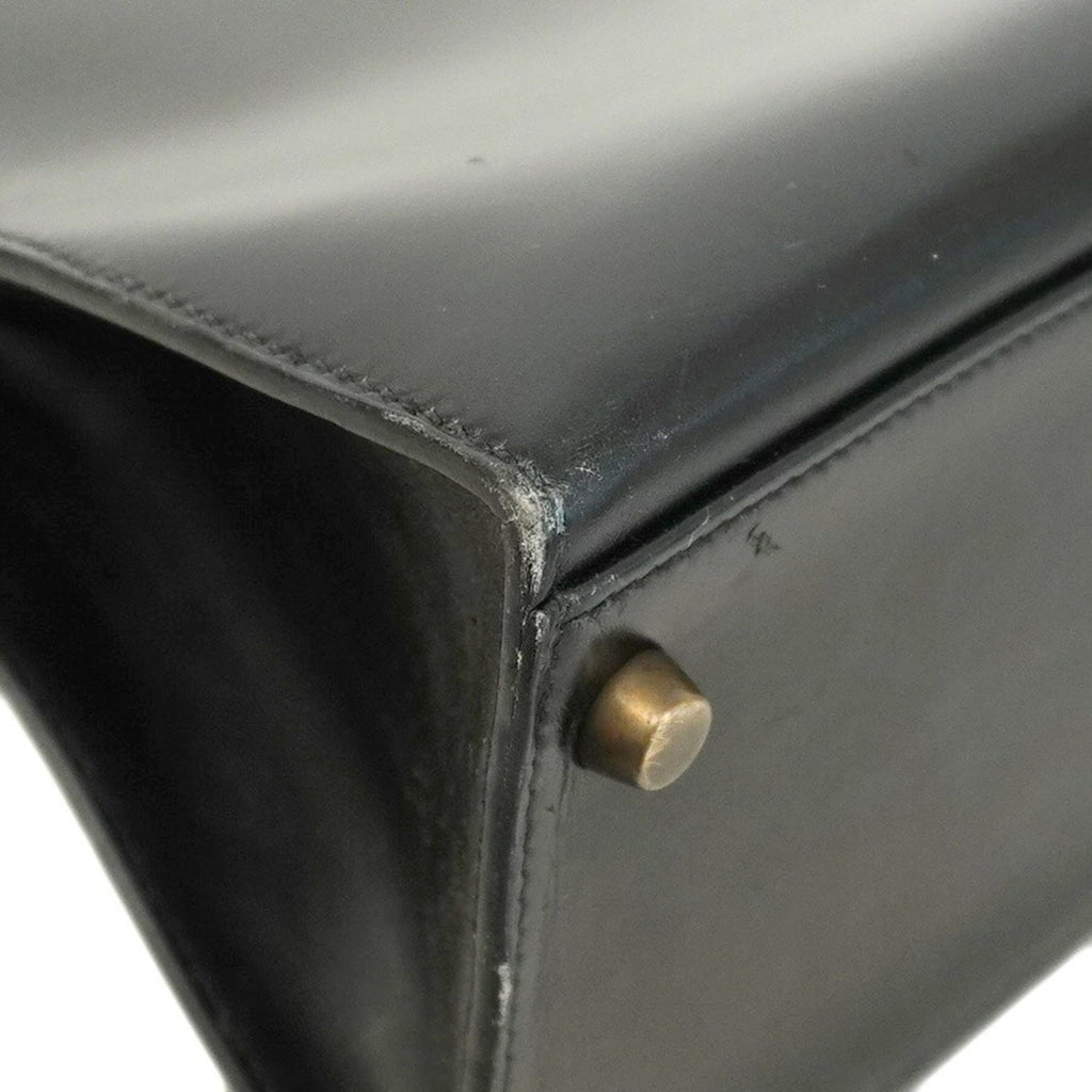 Hermes Black Box Calf Leather Handbag (Pre-Owned)