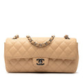 Chanel Beige Grained Calfskin Shoulder Bag (Pre-Owned)