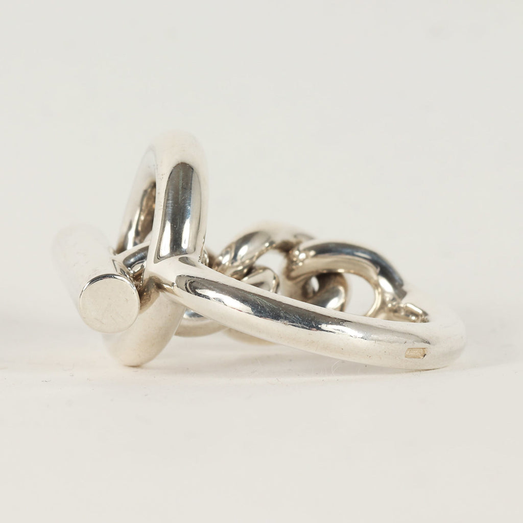 Hermes Silver Silver 925 Band Ring (Pre-Owned)