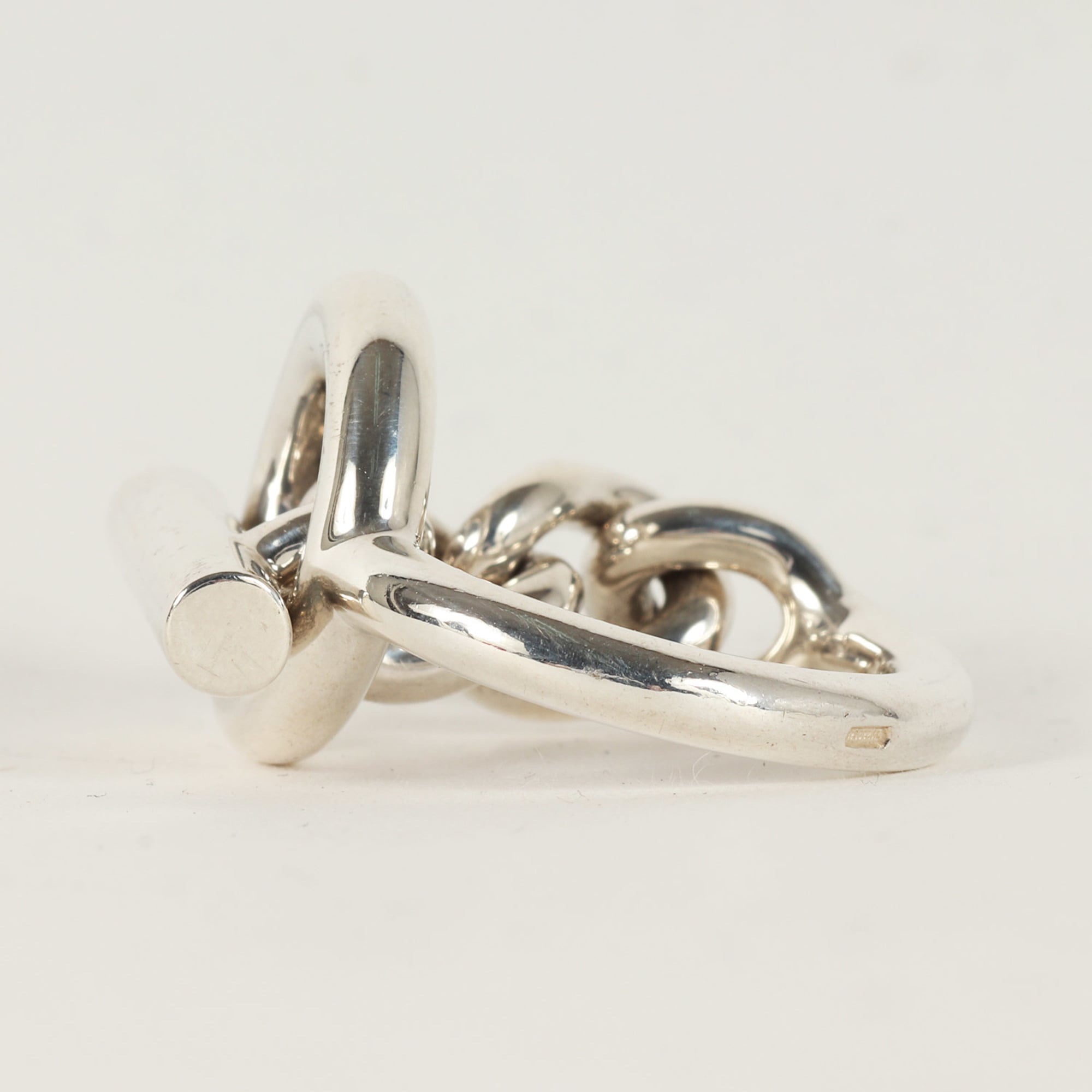 Hermes Silver Silver 925 Band Ring (Pre-Owned)