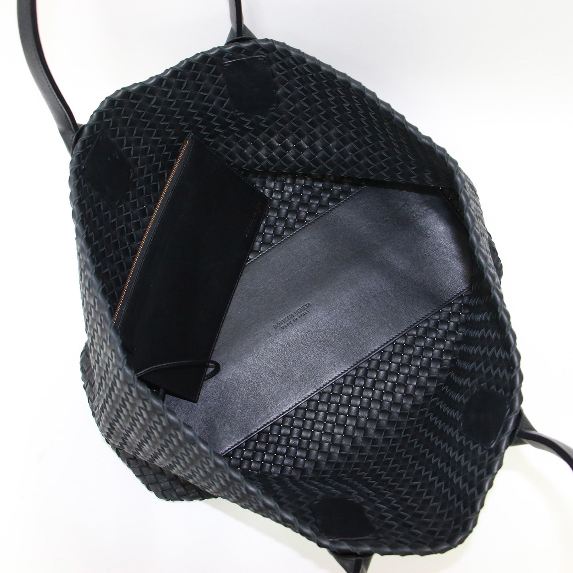 Bottega Veneta Black Intrecciato Handbag Tote Bag (Pre-Owned)