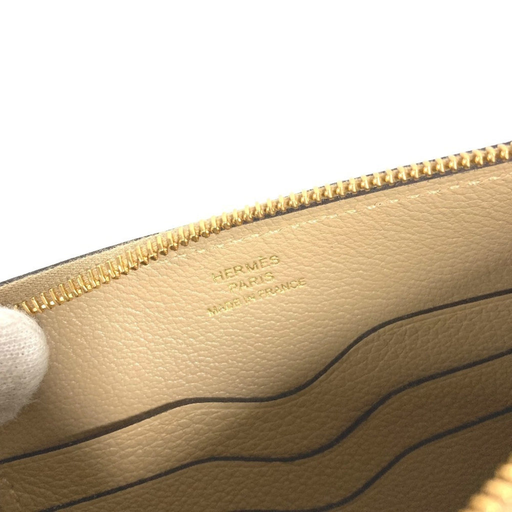 Hermes Beige Leather Handbag Pouch Shoulder Bag (Pre-Owned)