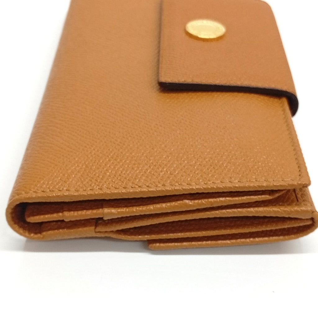 Bvlgari Brown Leather Long Wallet (Bi-Fold) (Pre-Owned)