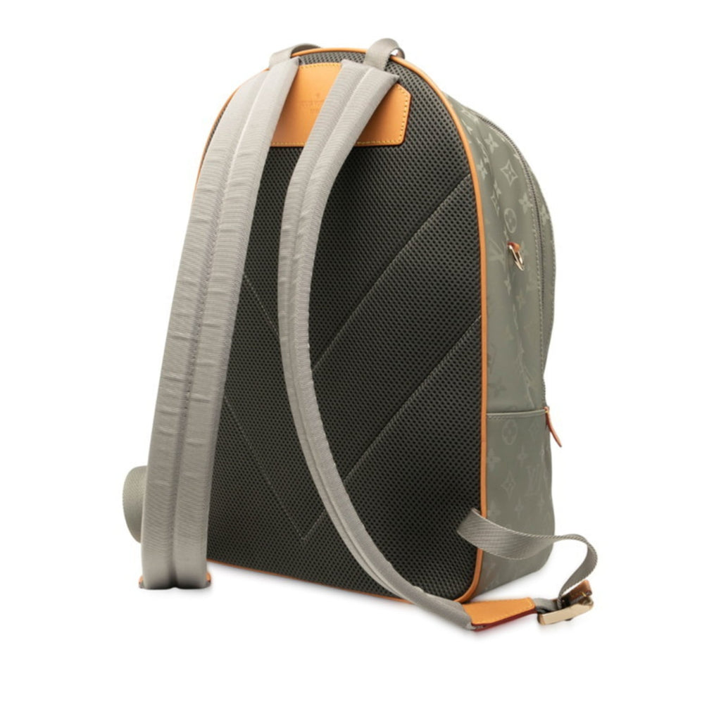 Louis Vuitton Brown Gray Canvas Leather Backpack (Pre-Owned)