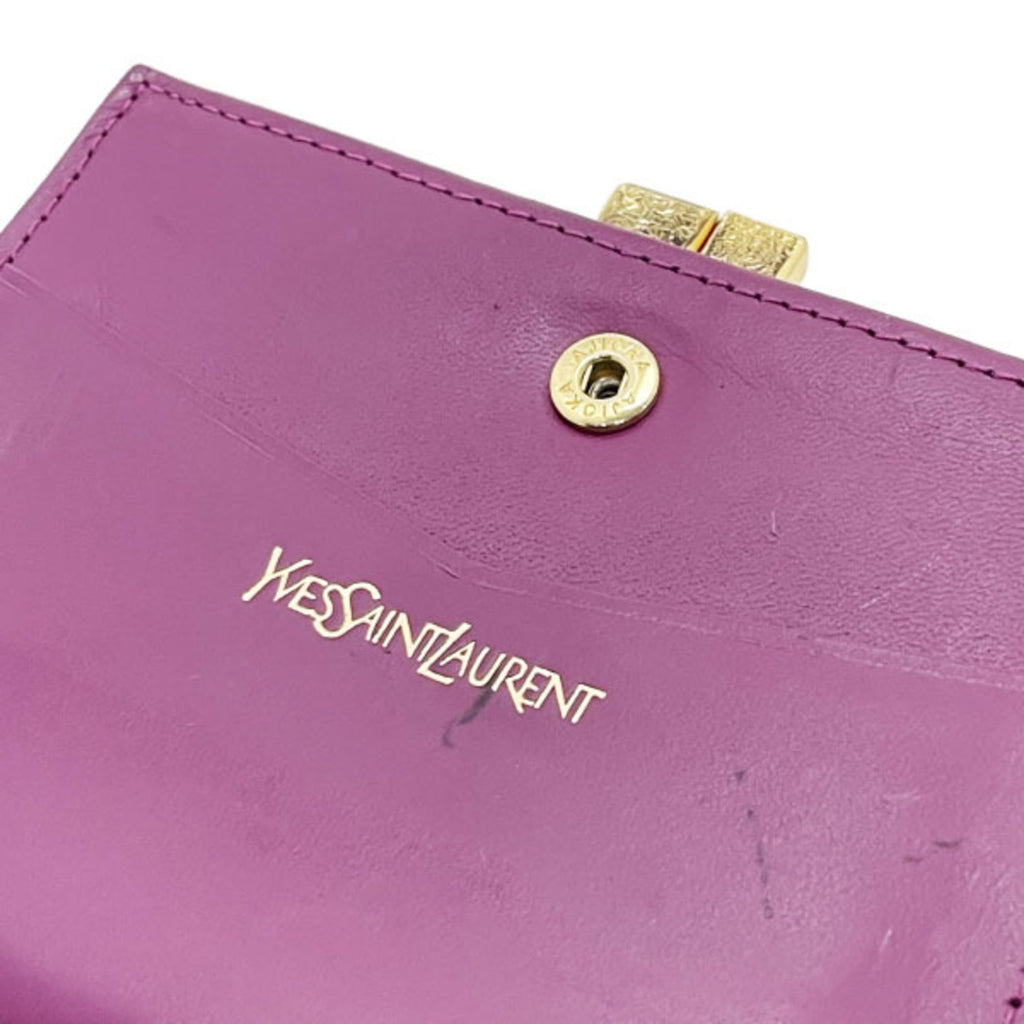 Yves Saint Laurent Purple Leather Wallet (Bi-Fold) (Pre-Owned)