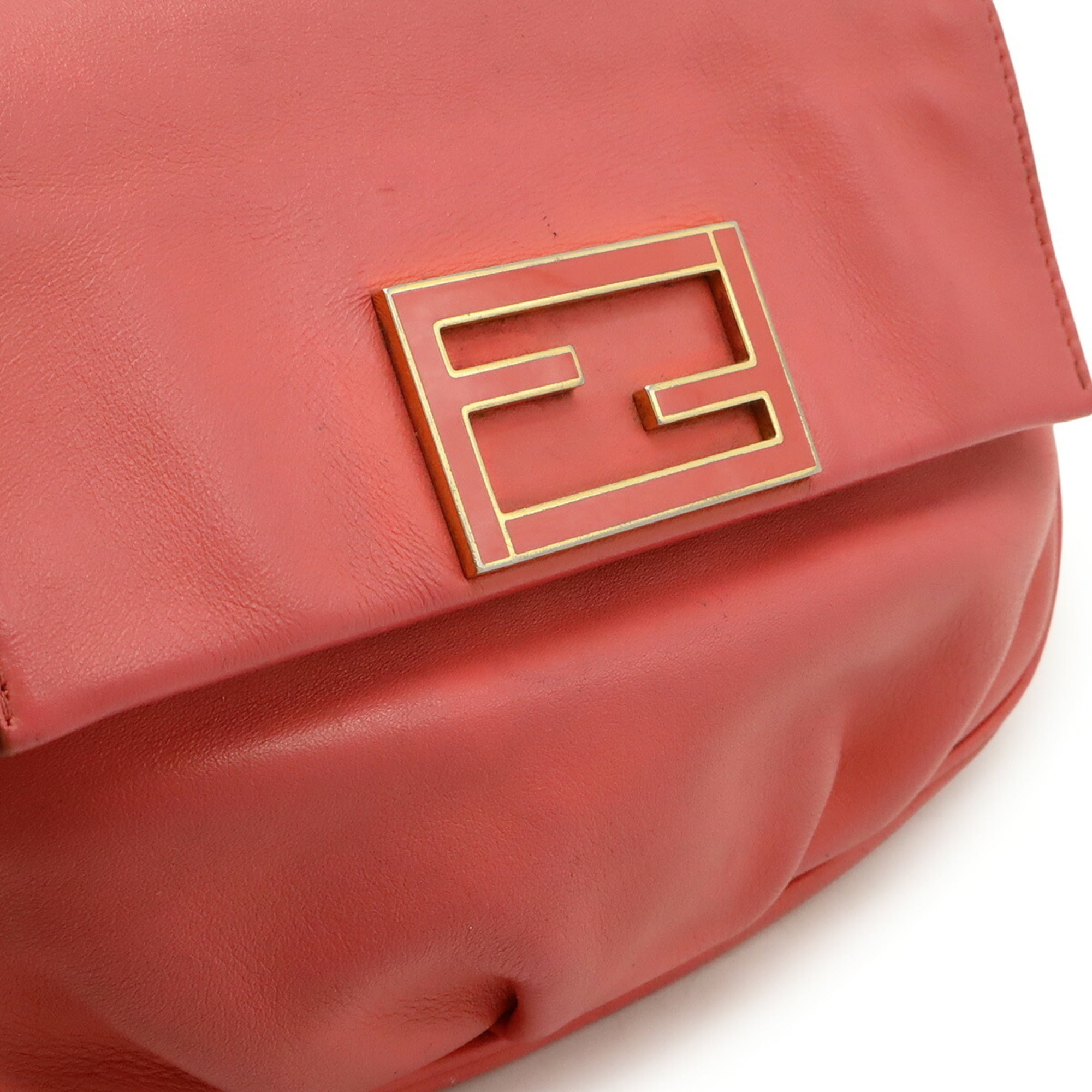 Fendi Pink Leather Clutch Bag Shoulder Bag (Pre-Owned)