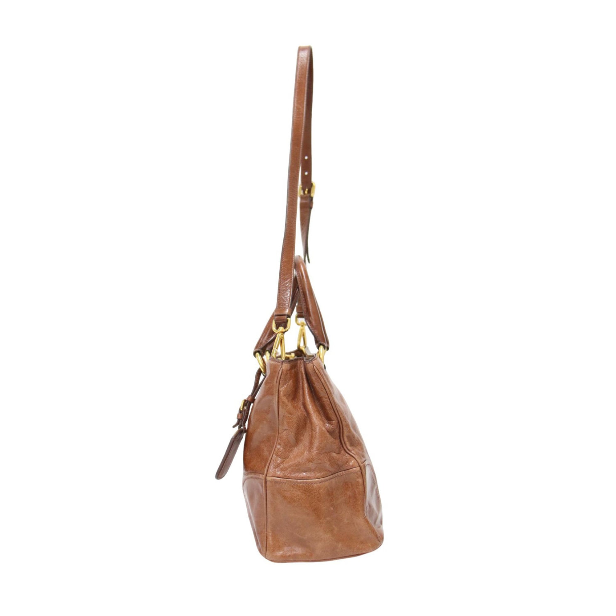 Prada Brown Leather Handbag (Pre-Owned)