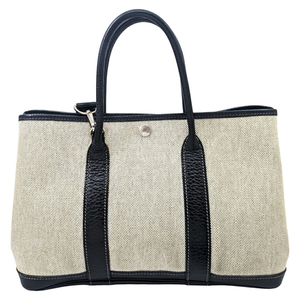 Hermes Black Canvas Leather Shoulder Bag (Pre-Owned)