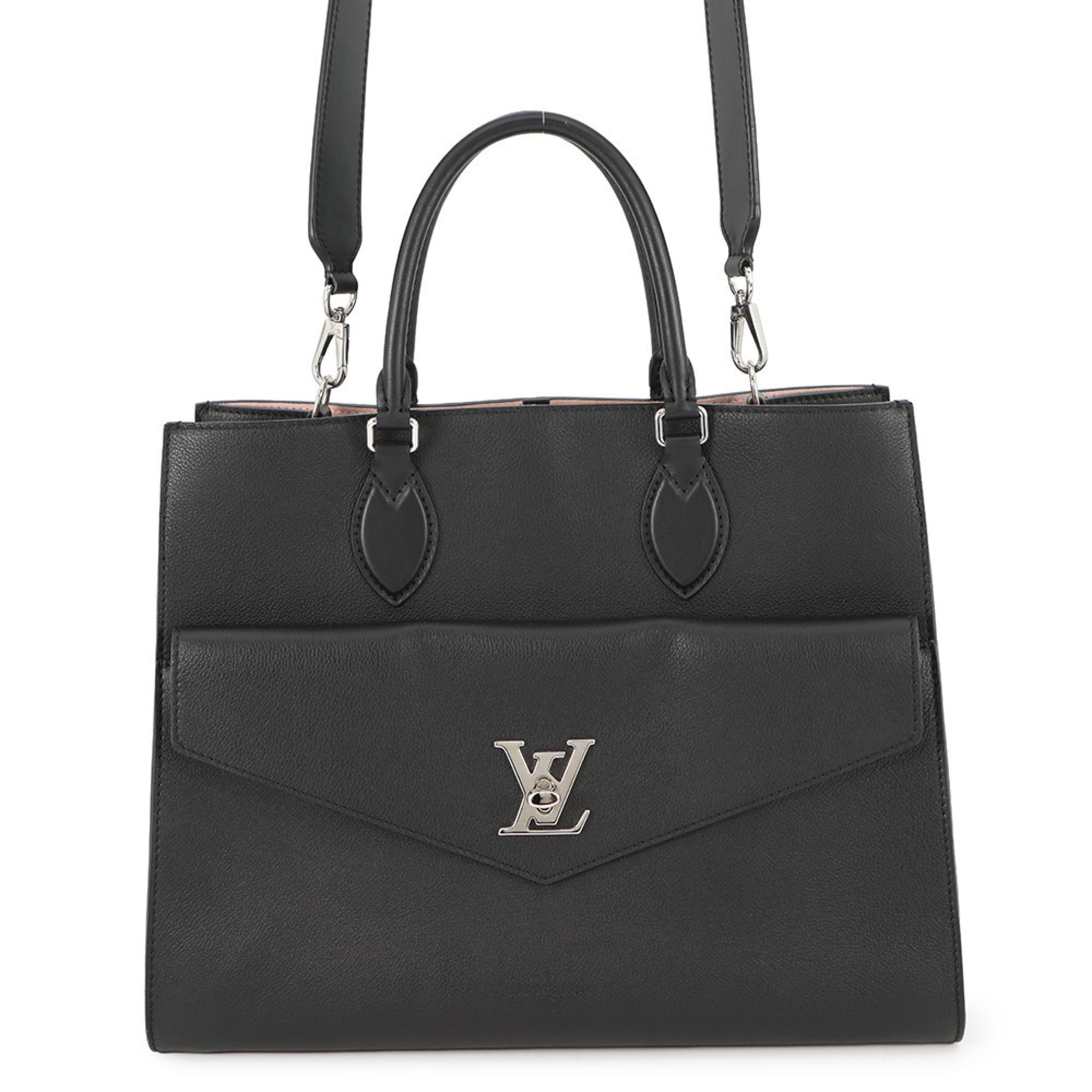 Louis Vuitton Black Noir Leather Handbag Shoulder Bag (Pre-Owned)