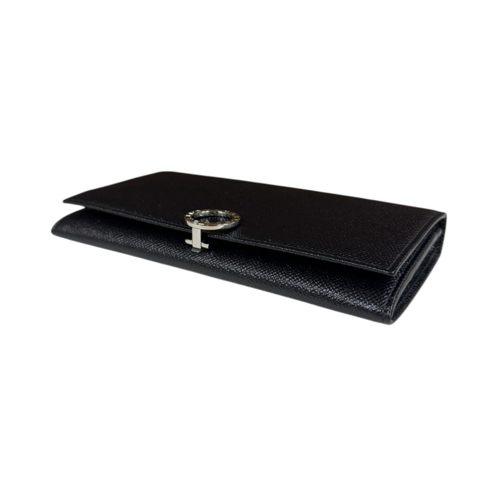 Bvlgari Black Leather Long Wallet (Tri-Fold) (Pre-Owned)