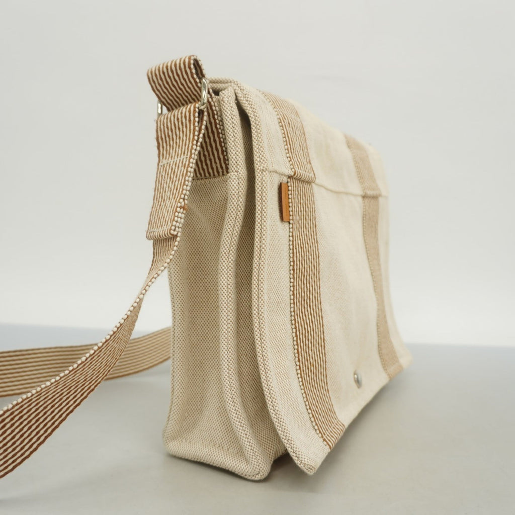 Hermes Ivory Canvas Shoulder Bag (Pre-Owned)