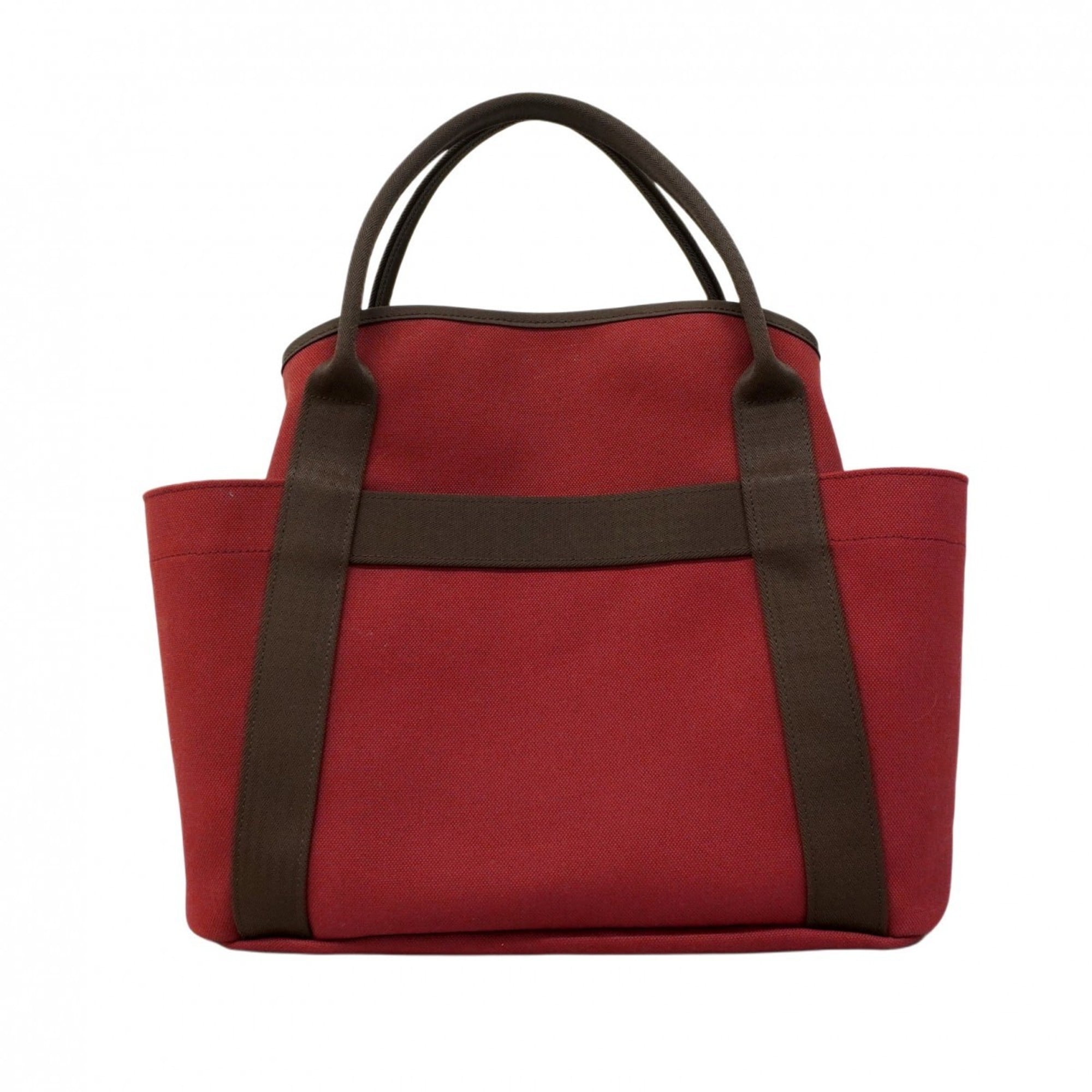 Hermes Red Color Canvas Tote Bag (Pre-Owned)