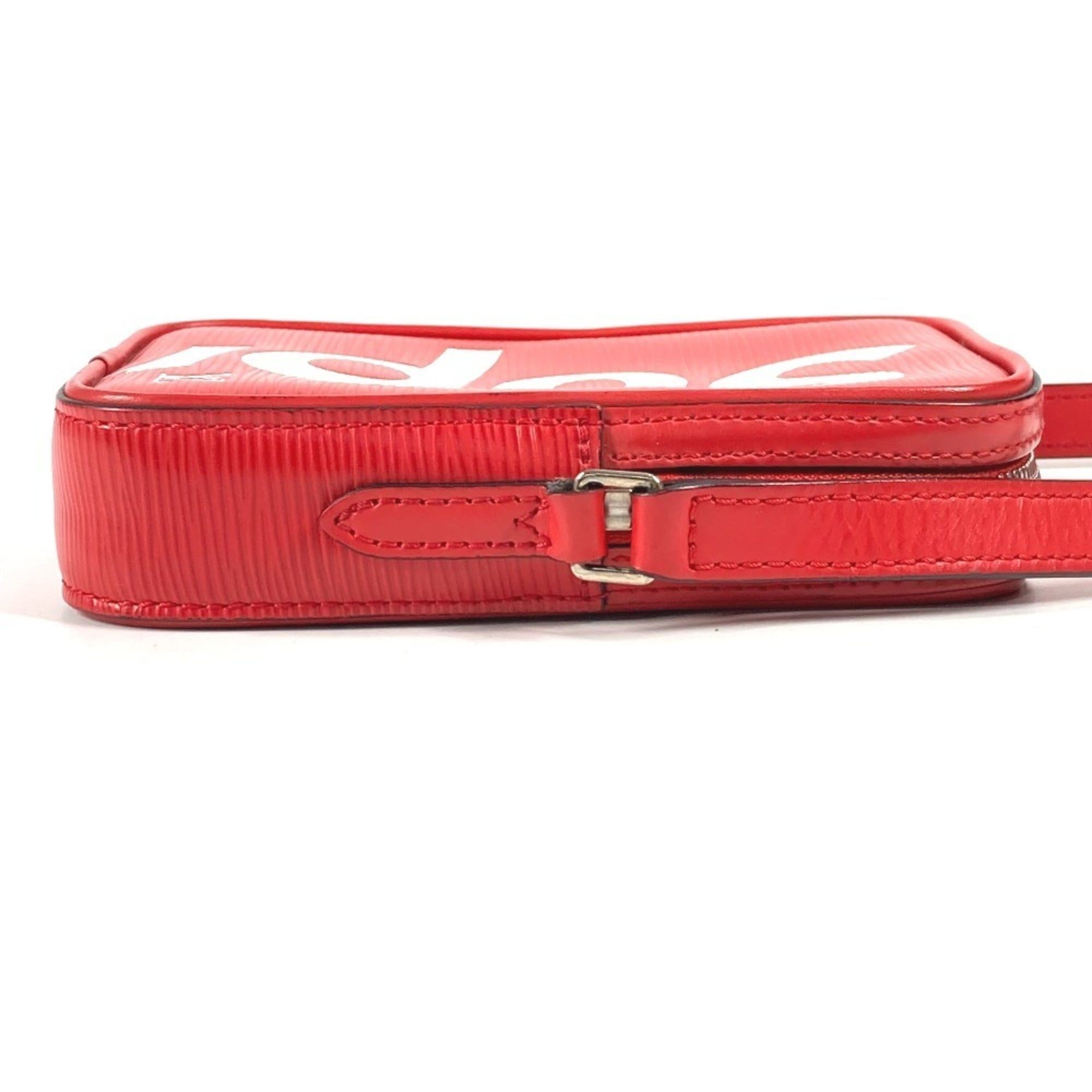 Louis Vuitton Red Color White Epi Leather Pochette Shoulder Bag (Pre-Owned)